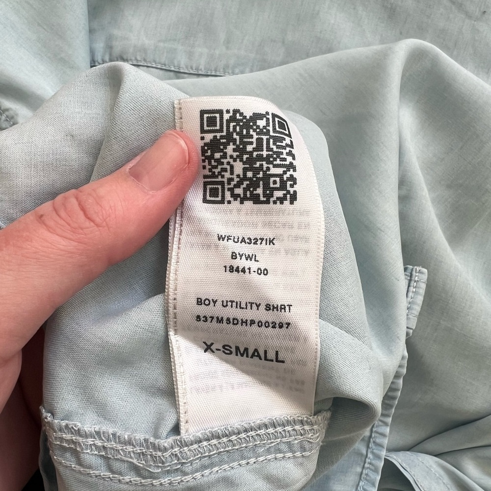 True Religion- Utility Button Down Shirt- Light Blue- XS - Picture 3 of 13